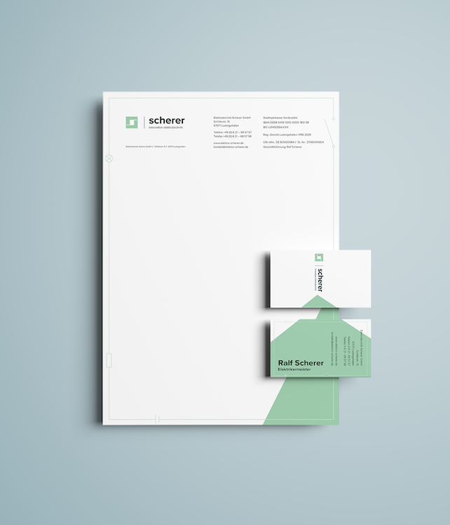 Design Geschäftsdrucksachen Elektro Scherer Ludwigshafen / Silja Lorenz Design